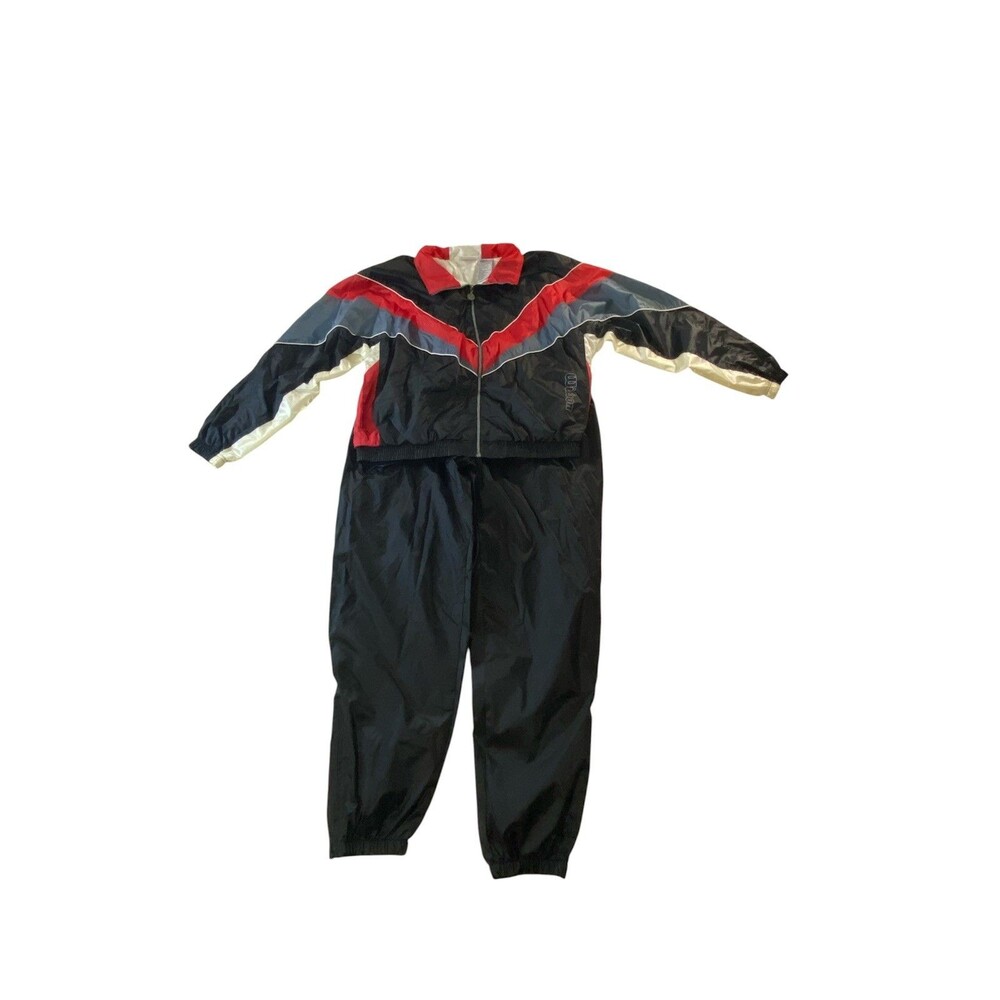 VTG 90 Advantage Wilson Tracksuit Mens XL Black Red Blue Windbreaker Jacket Set